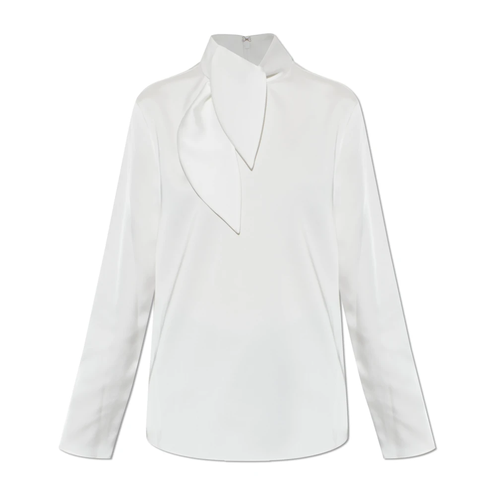 Emporio Armani , Blouses, Female, White, M, Satin Top