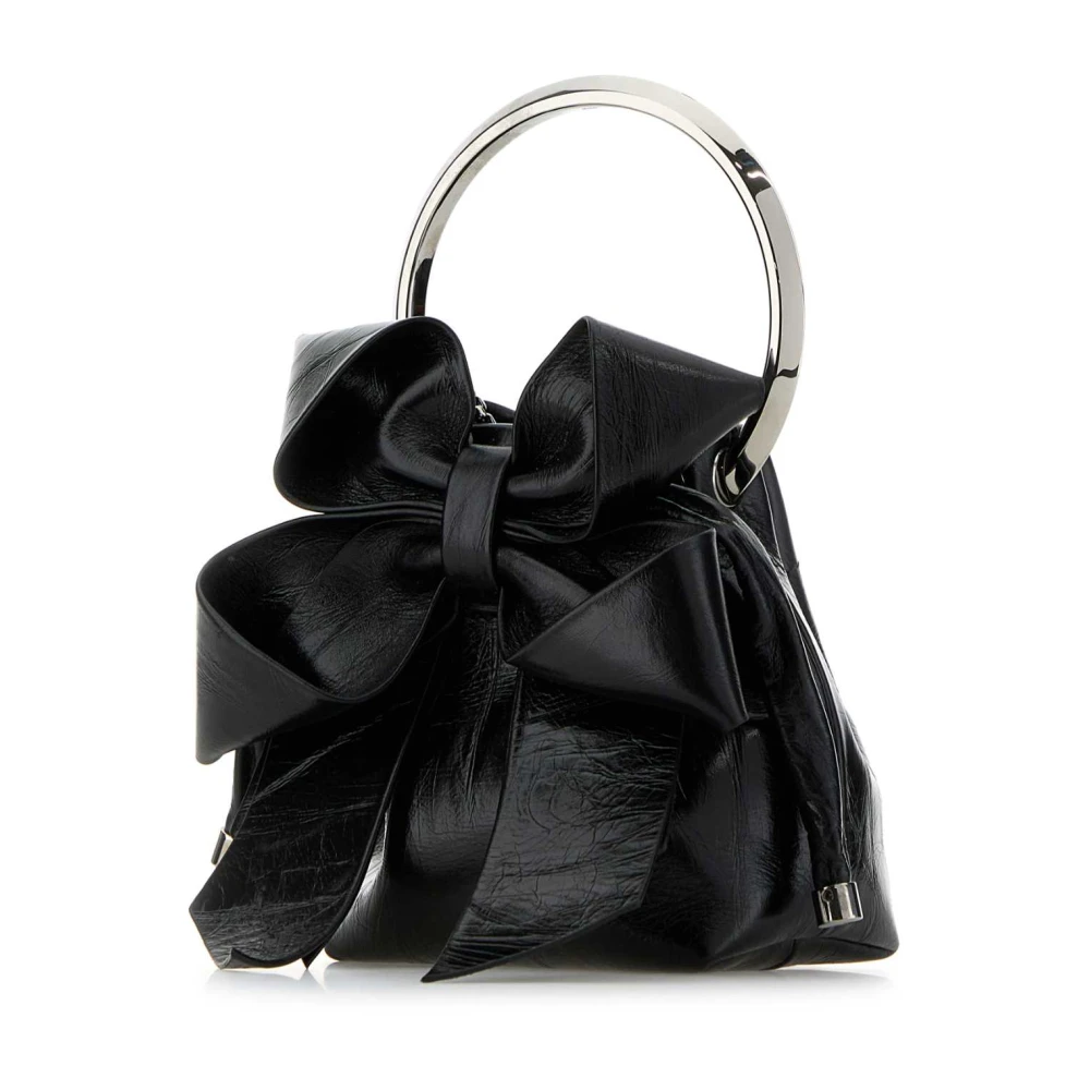 Jimmy Choo Stijlvolle Zwarte Leren Bucket Bag Black Dames