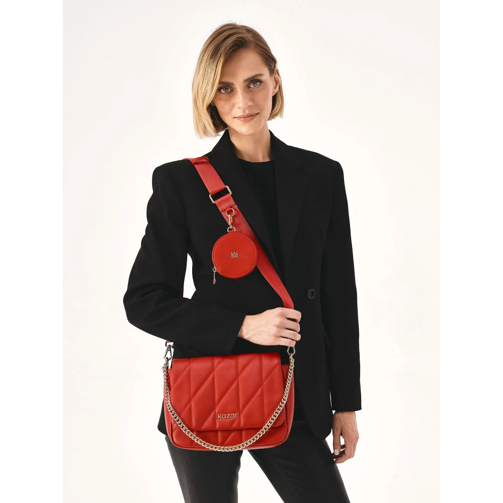 Kazar Rode riem handtas met afneembare portemonnee Red Dames