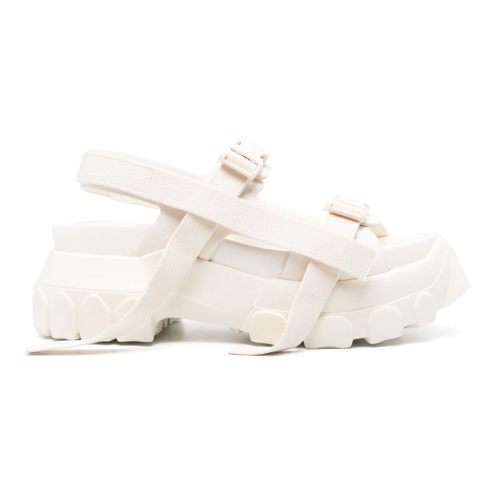 Rick Owens Vita Läder Avslappnad Öppen Tå Sandaler White, Dam