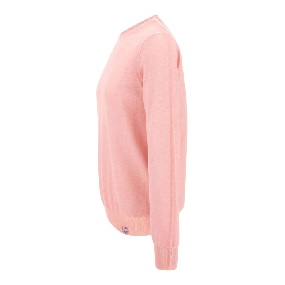 BOB Katoenen Trui Peony Ronde Hals Pink Heren