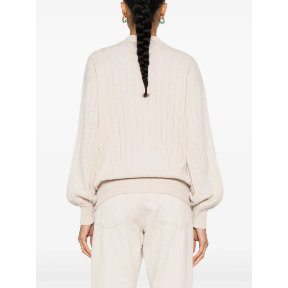 BRUNELLO CUCINELLI Gebreide Crew Neck Trui White Dames