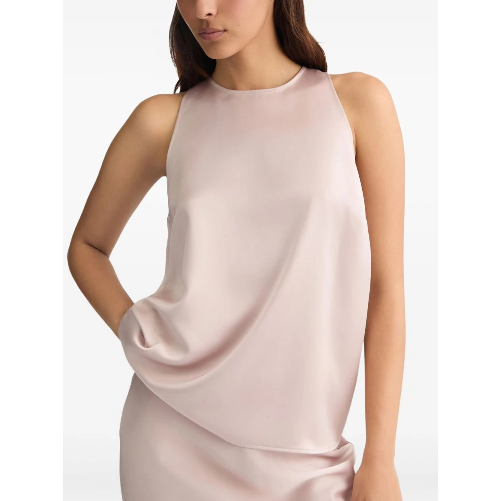 Liu Jo Mouwloze Roze Top met Sleutelgatdetail Pink Dames