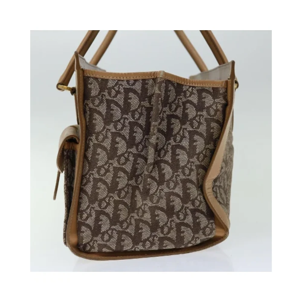 Dior Vintage Pre-owned Canvas handbags Beige Dames