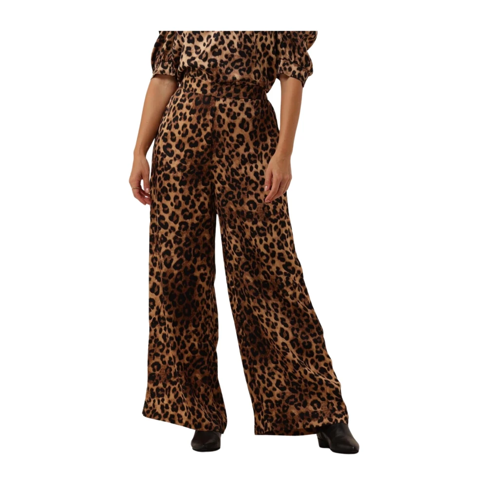 NEO NOIR Luipaardprint Wijde Broek Brown Dames