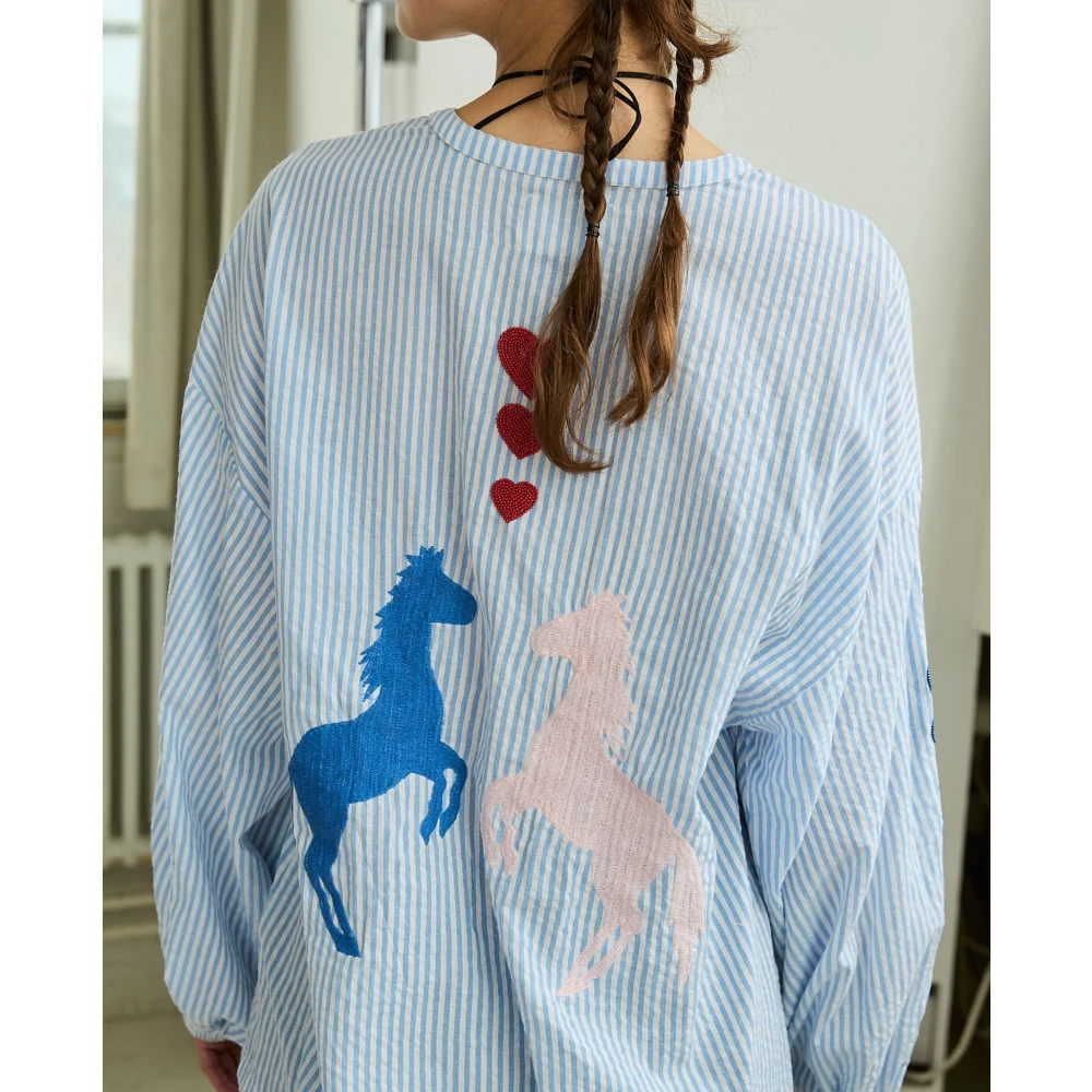 Sissel Edelbo Caro Katoenen Shirt Blue Dames