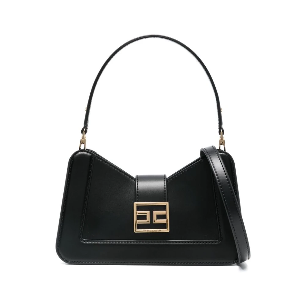 Elisabetta Franchi Zwarte Schoudertas met Magnetische Sluiting Black Dames