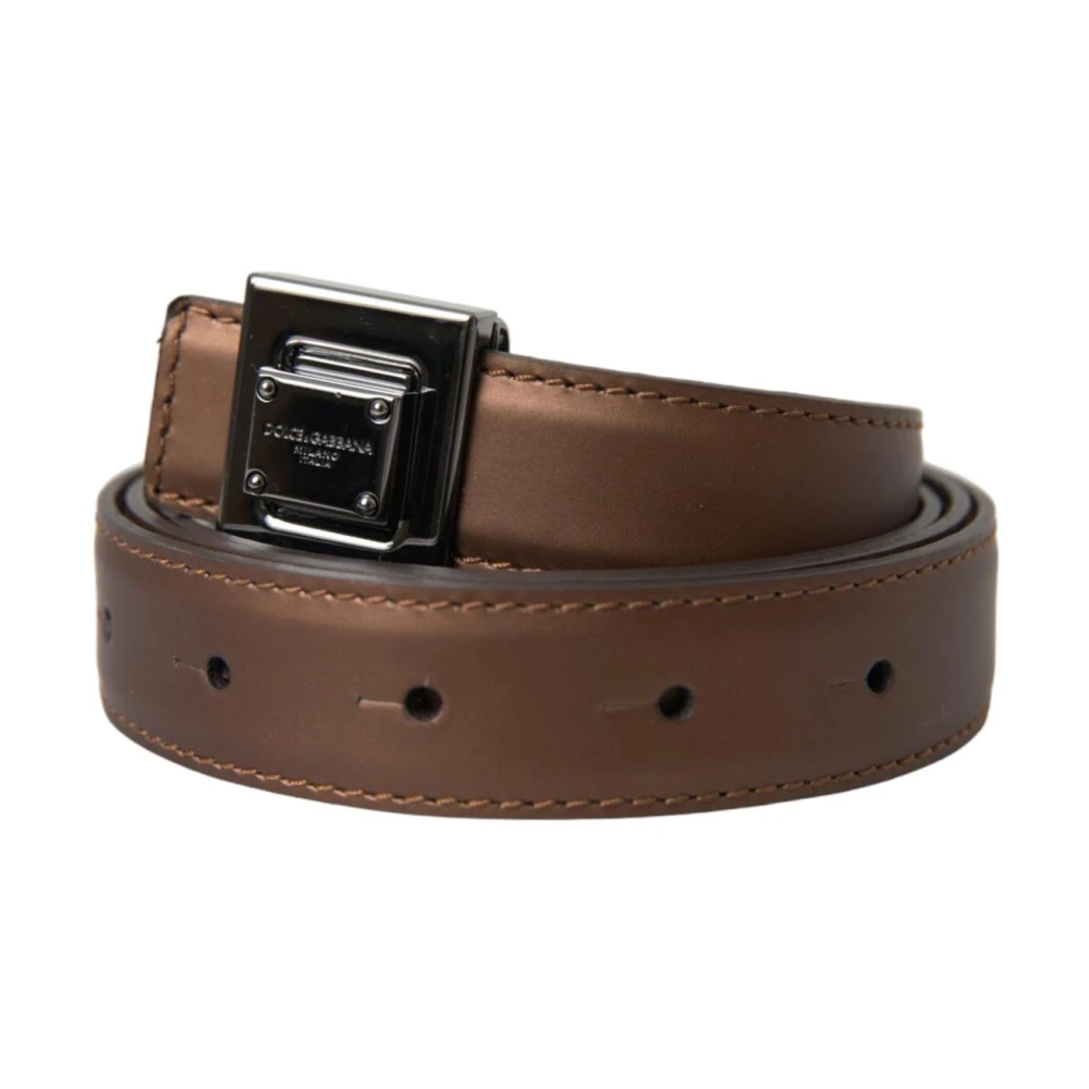 Dolce & Gabbana Brown Leather Belt - Female - Belts - One Size - Accessories
