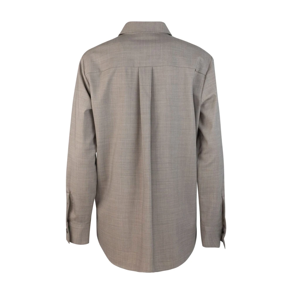 P.a.r.o.s.h. Overhemd met knoopsluiting en zakken Beige Dames