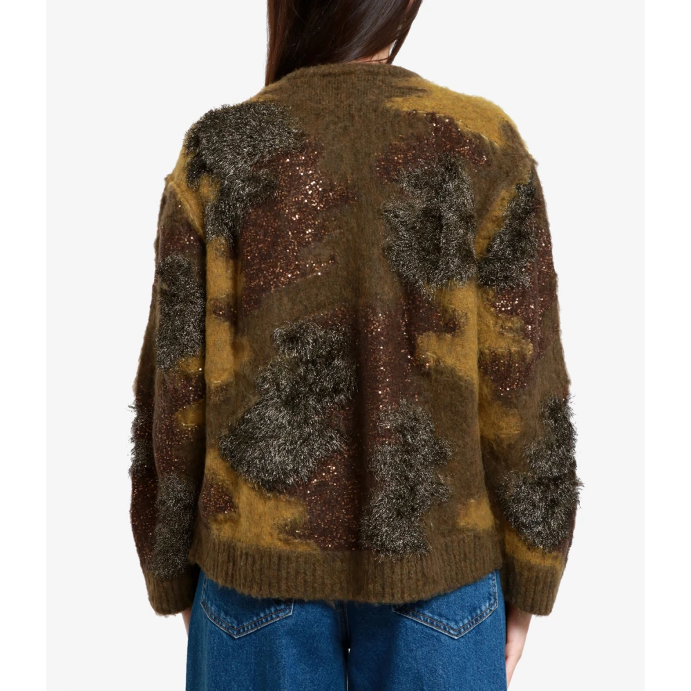 Semicouture Camouflage Wollen Trui Multicolor Dames