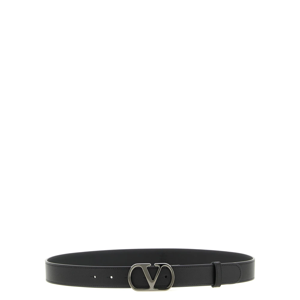 Valentino Garavani Men's Black Belts, 95 Cm, Vlogo Signature Leather Belt