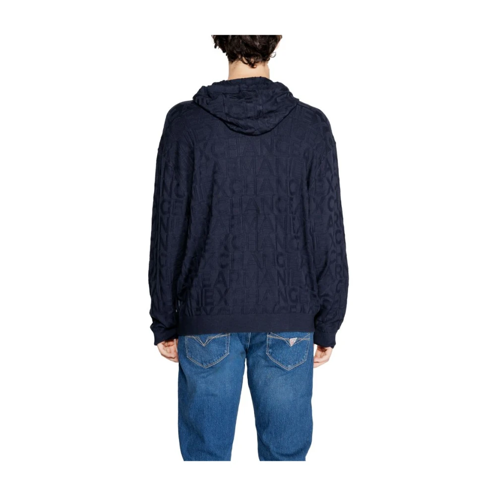 Armani Exchange Blauwe Viscose Gebreide Herfst Winter Collectie Blue Heren