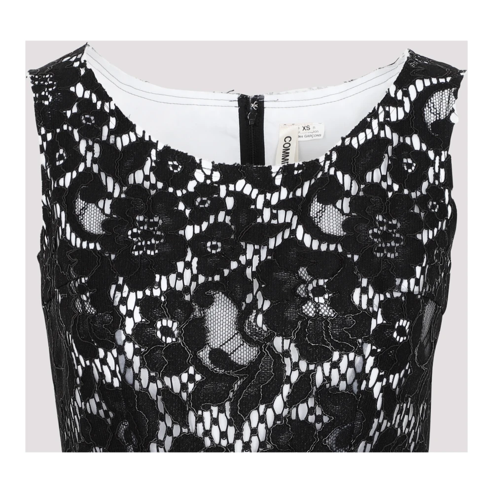 Comme des Garçons Zwart Kant Jurk Asymmetrische Zoom Black Dames