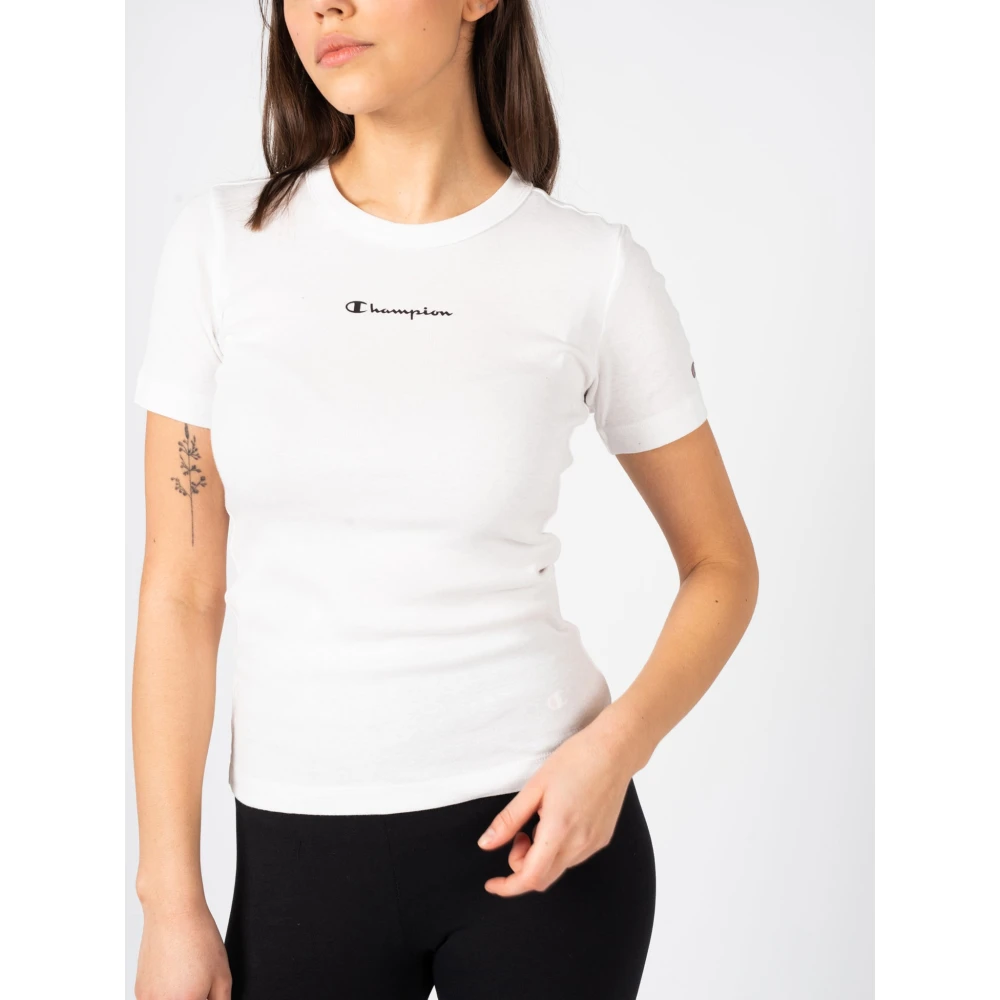 Champion Elegante Minimalistische T-shirt White Dames