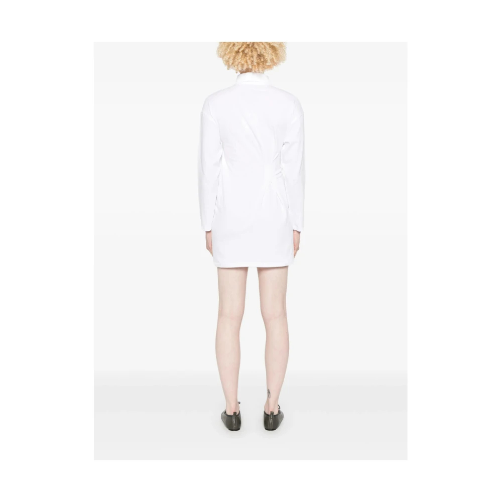 Gimaguas Witte Polo Jurk met Plooien White Dames