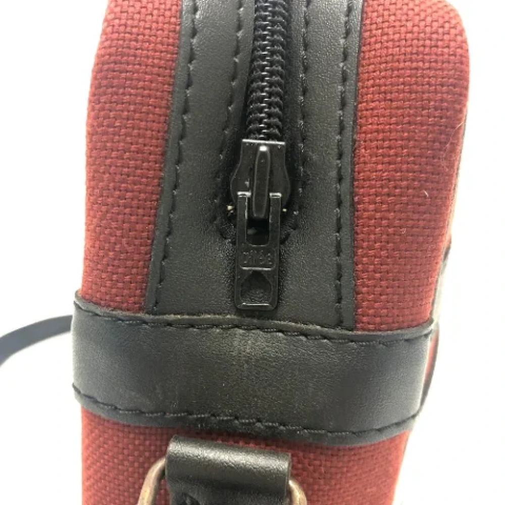 Yves Saint Laurent Vintage Pre-owned Cotton shoulder-bags Red Dames