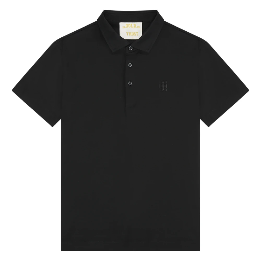 In Gold We Trust Zwarte Polo Shirt Black Heren
