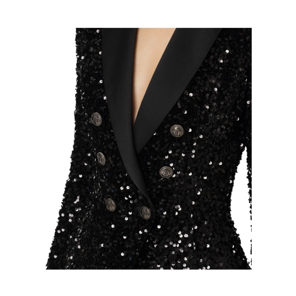 Elisabetta Franchi Stijlvolle Jas voor Vrouwen Black Dames