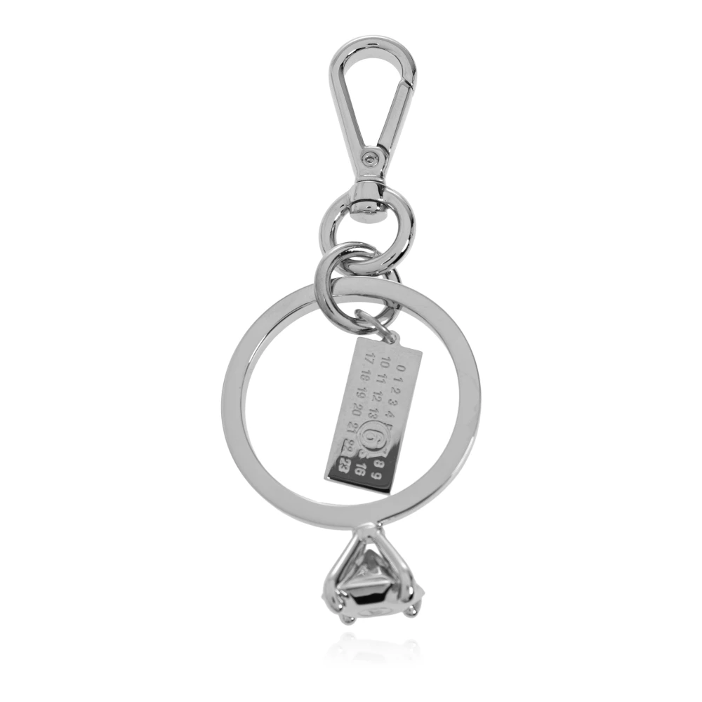 Mm6 Maison Margiela , Keychains, Unisex, Gray, One Size, Polished Palladium Clip Keyring