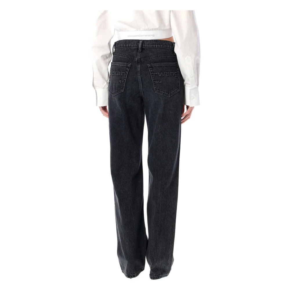alexander wang Grijze Verouderde Relaxed Straight Jeans Gray Dames