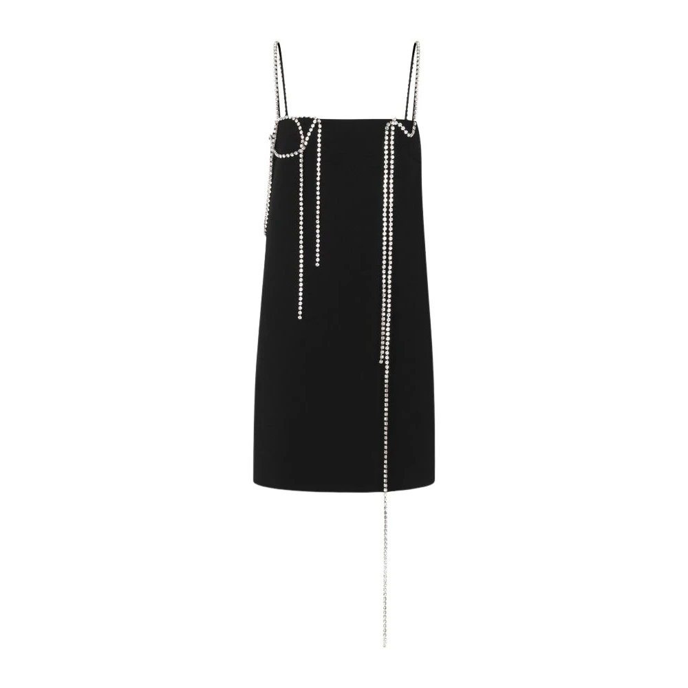 Moschino Black Party Dresses, Female, Xl, Embellished Stretch Crepe Dress
