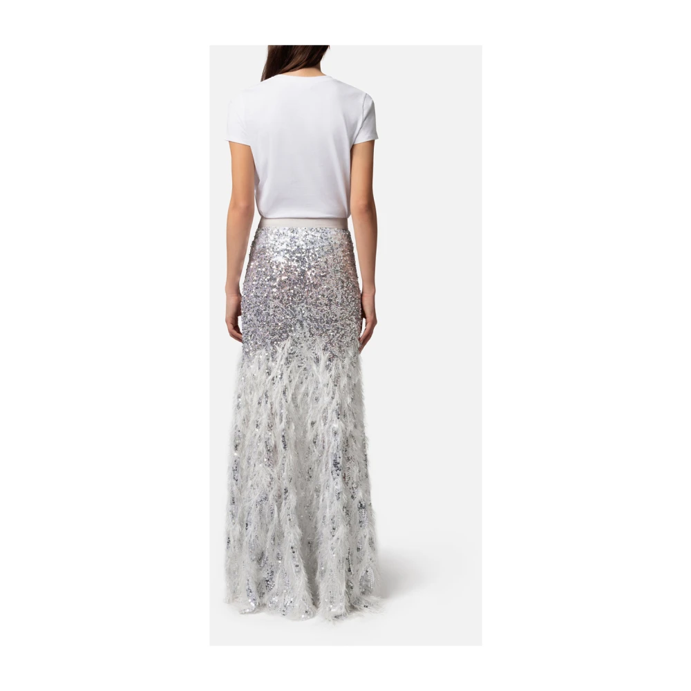 Elisabetta Franchi Dames T-shirt Set in Ivoor White Dames
