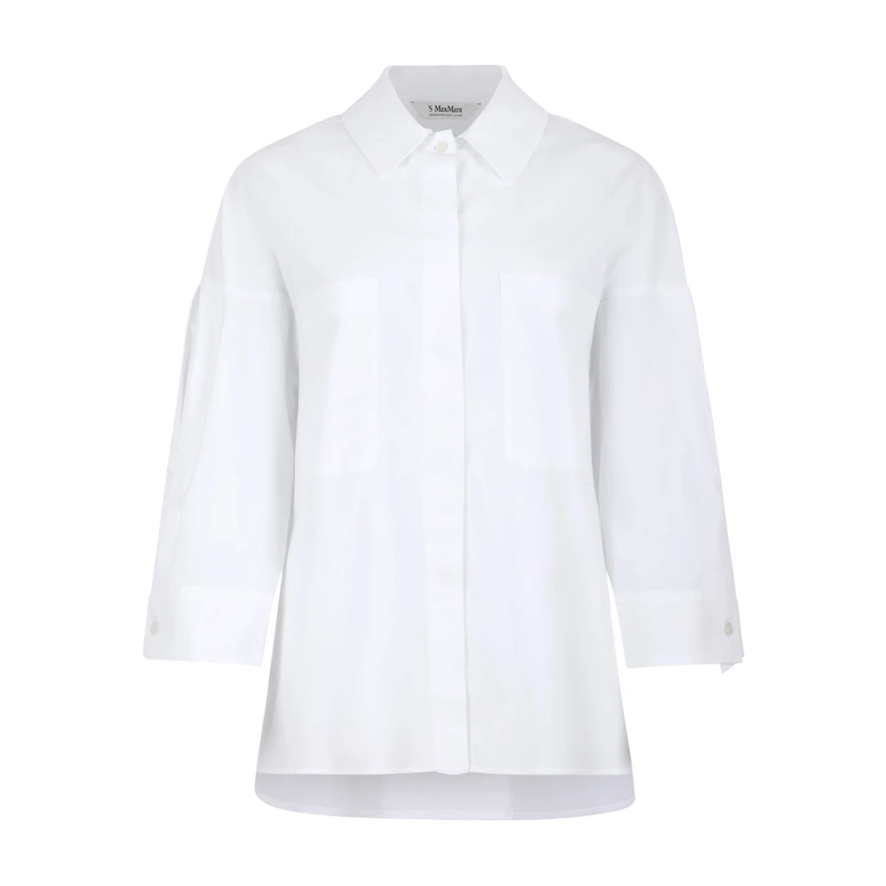 Max Mara Women's White Cotton Poplin Shirt - Shirts - Xs - Blouses & Shirts