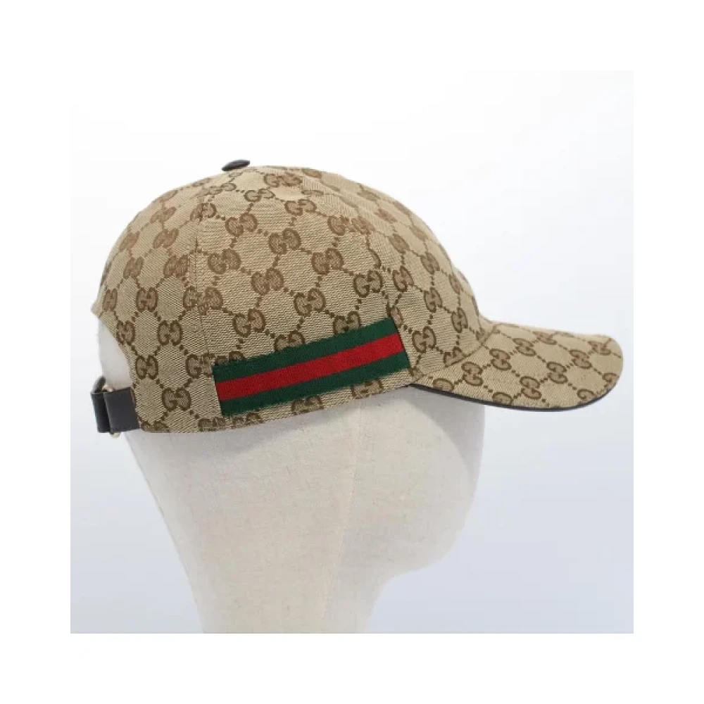 Gucci Vintage Pre-owned Canvas hats Beige Dames