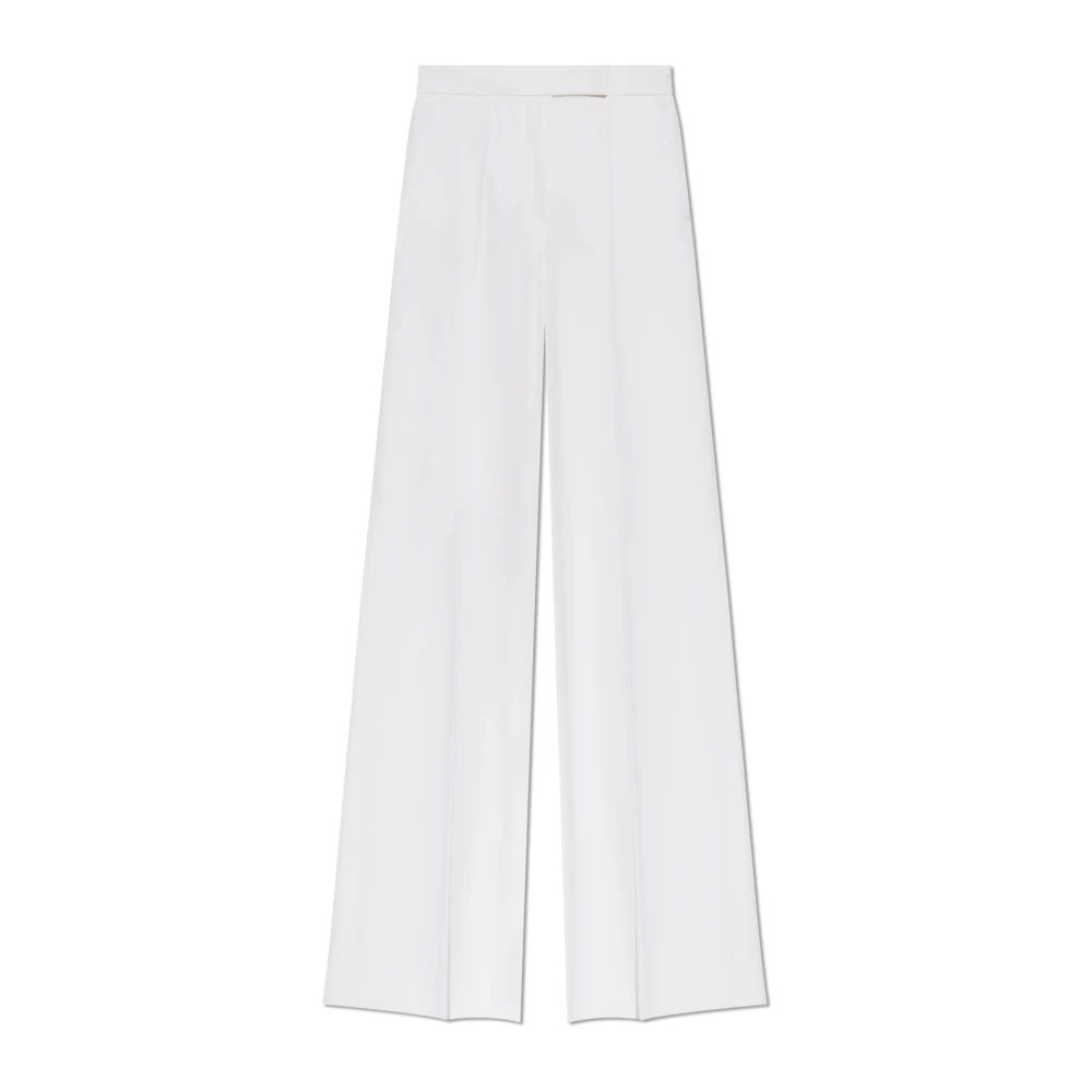 Max Mara Witte Broek met Plooien White Dames