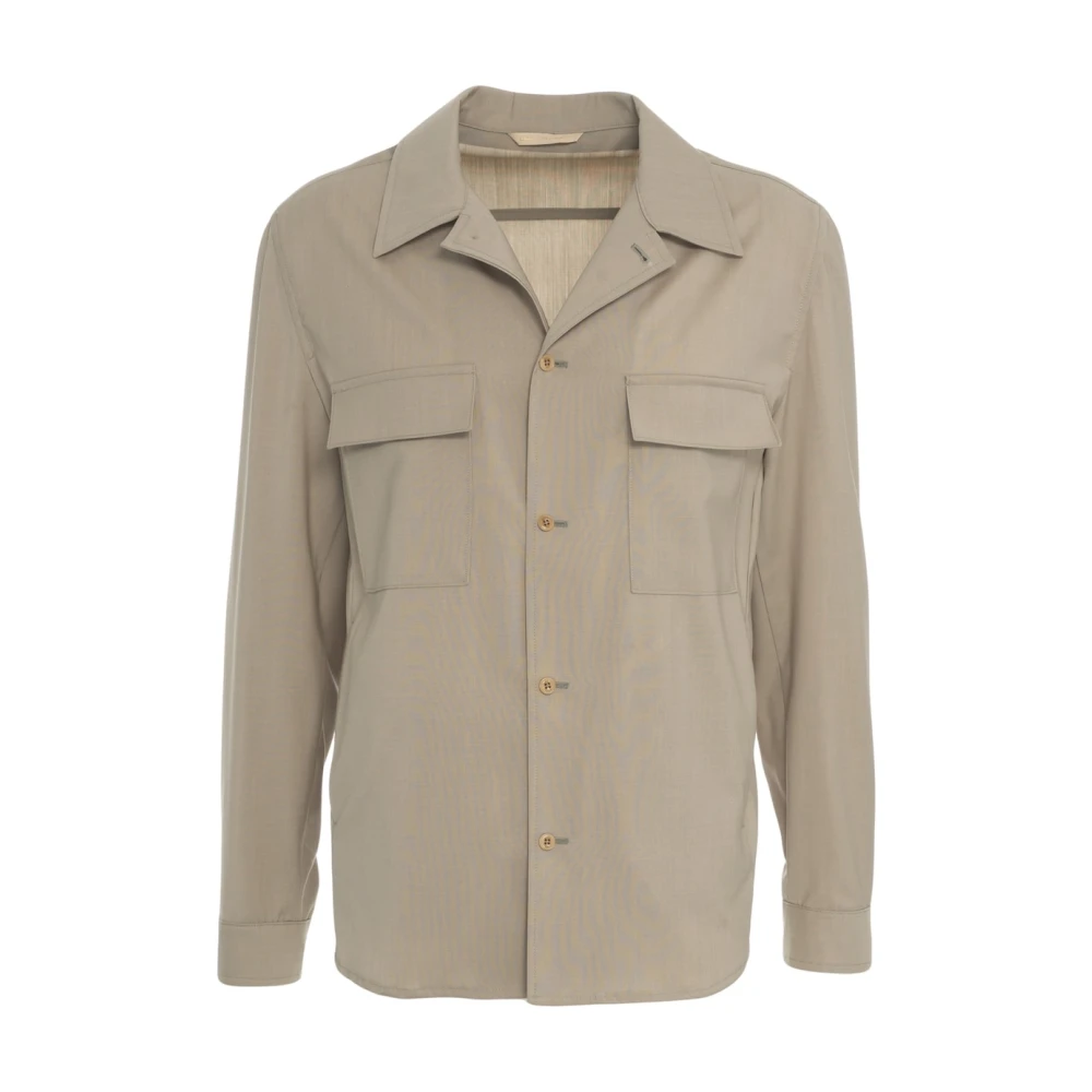 Briglia Beige Wol Overshirt 'John' Beige Heren