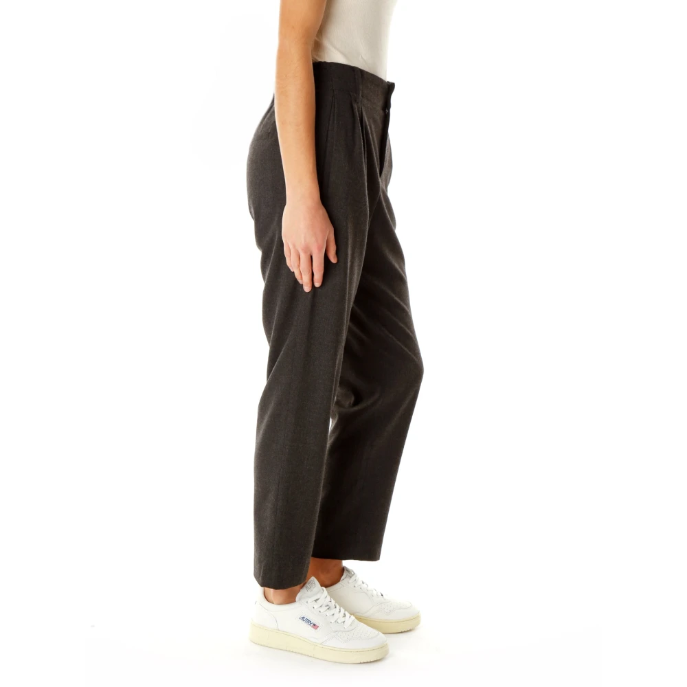 drykorn Klassieke Plooiende Broek met Relaxte Pasvorm Gray Dames