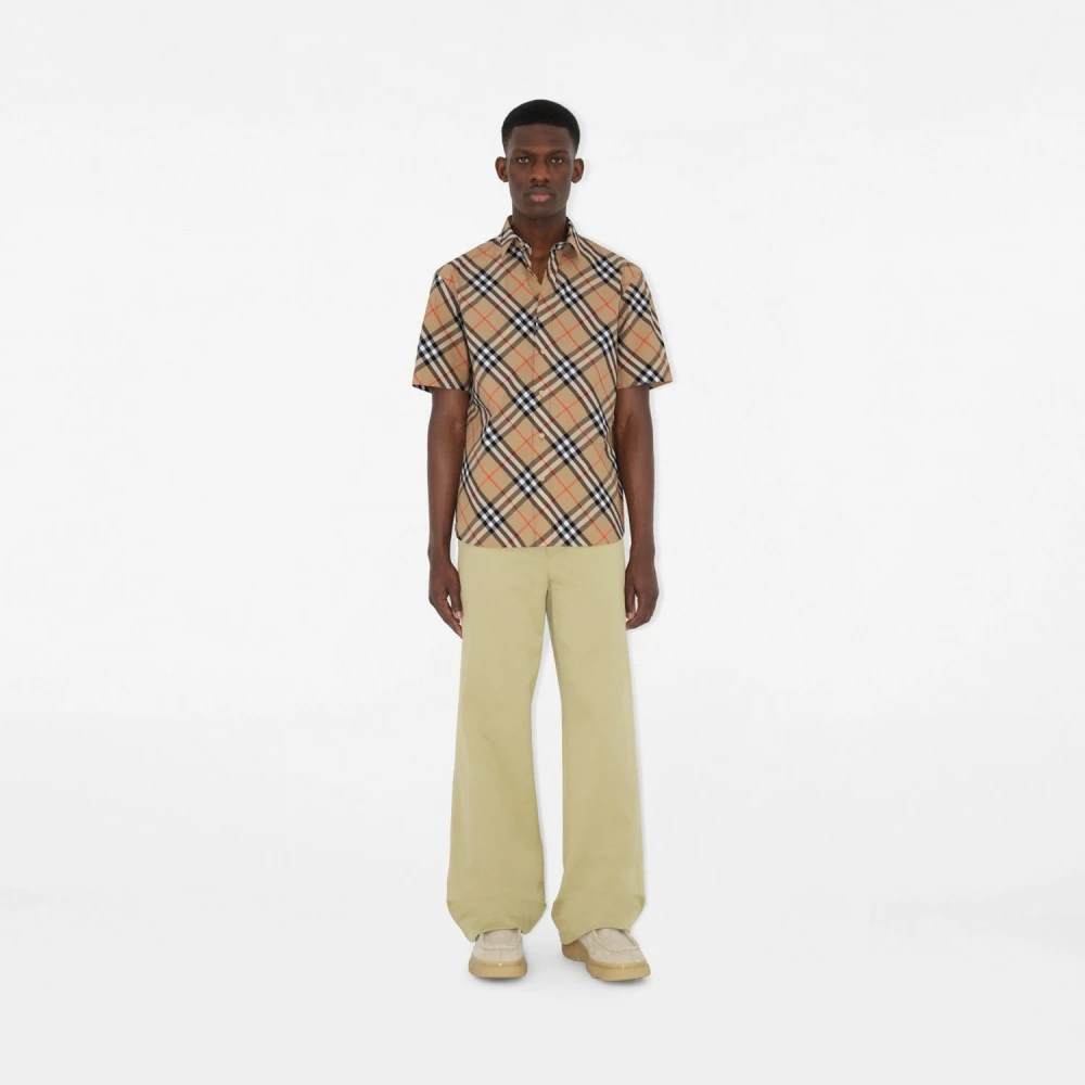 Burberry Uomo Beige - Camicia A Quadri In Cotone - Shirts - L - Immagine 4