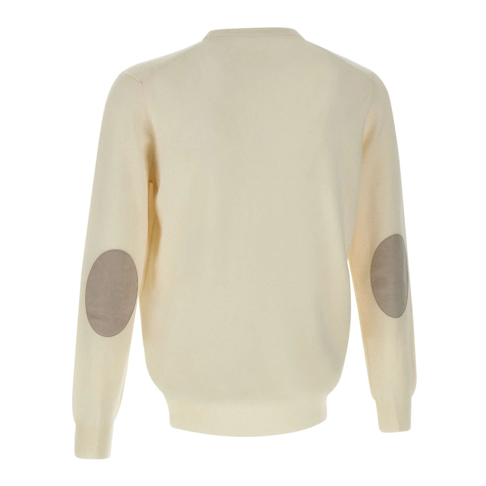 Kangra Kasjmier Crew Neck Sweater Wit White Heren
