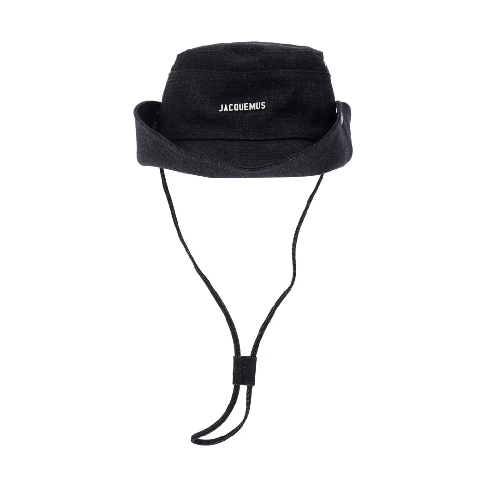 Jacquemus Blauwe Bucket Hat met Logo Tekst Blue Heren