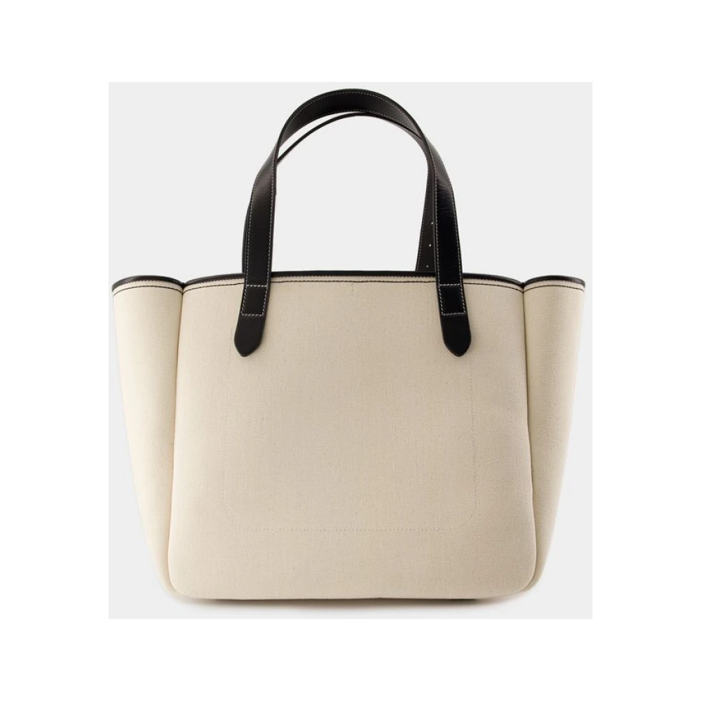 JW Anderson Witte Leren Gewatteerde Tote Tas Beige Unisex