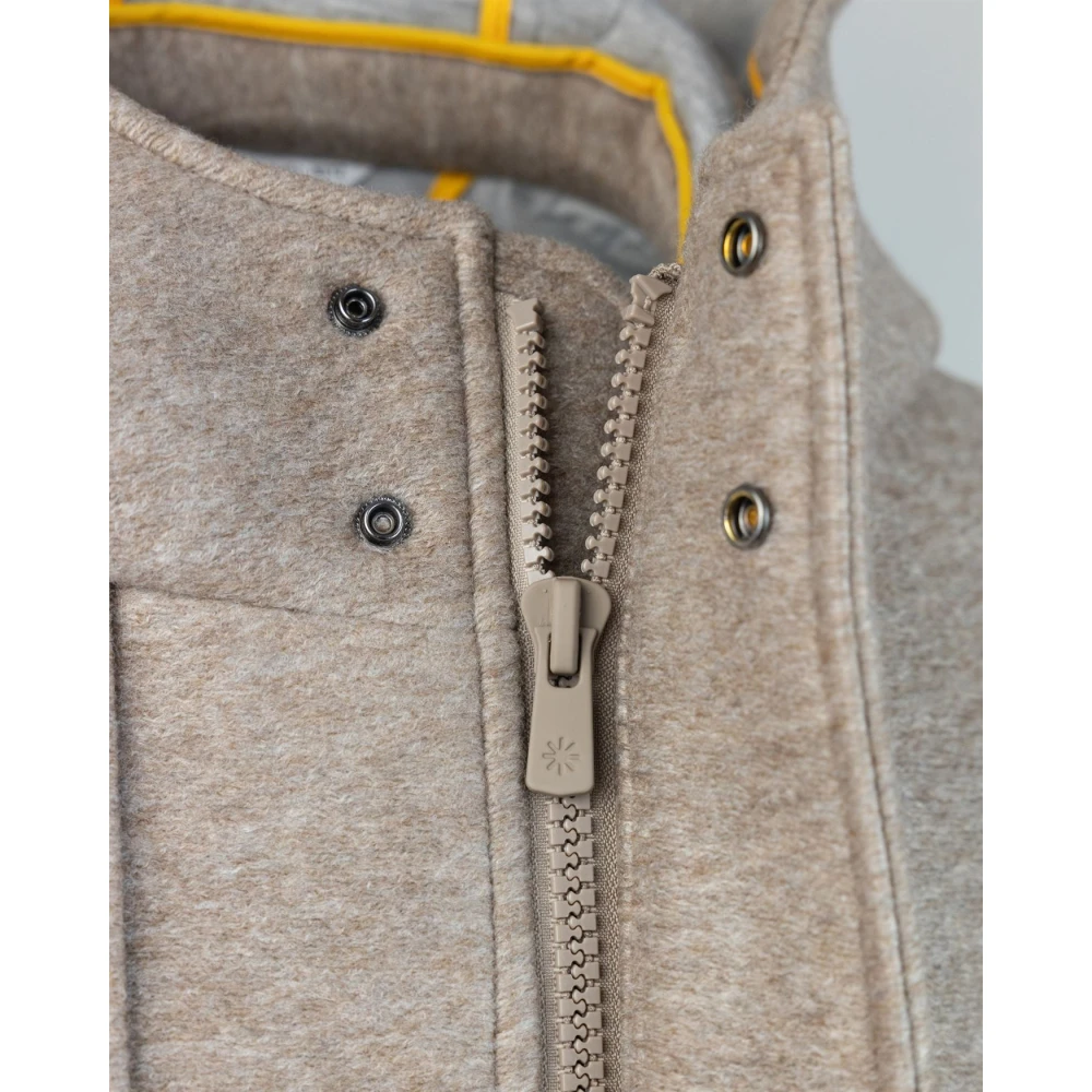 Manuel Ritz Beige Jas met Capuchon en Drukknoopsluiting Beige Heren