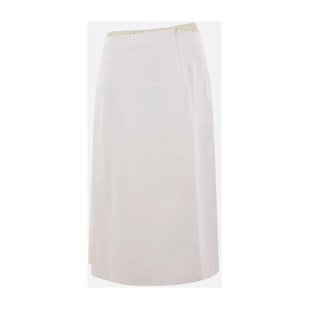 Plan C Midi rok in wit katoenboor Multicolor Dames