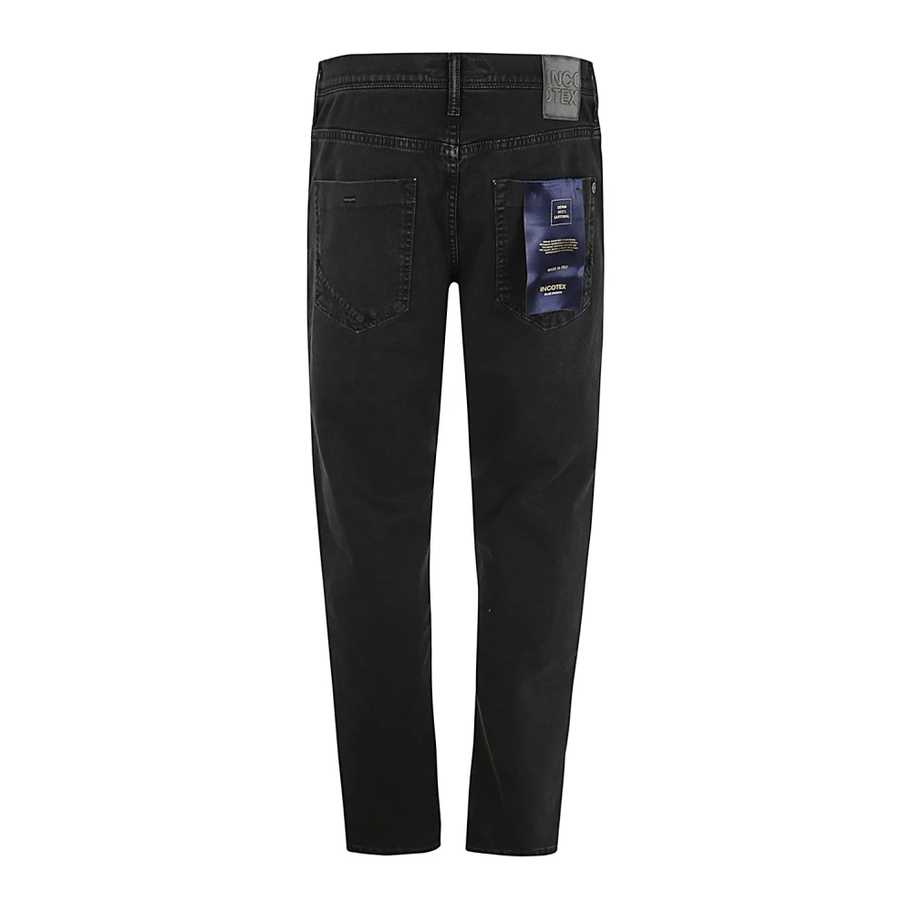 Incotex Vintage Stretch Zwarte Broek Black Heren