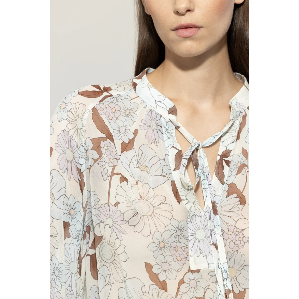 LUISA CERANO Tuniekblouse met Bloemenprint en Volumineuze Mouwen Multicolor Dames