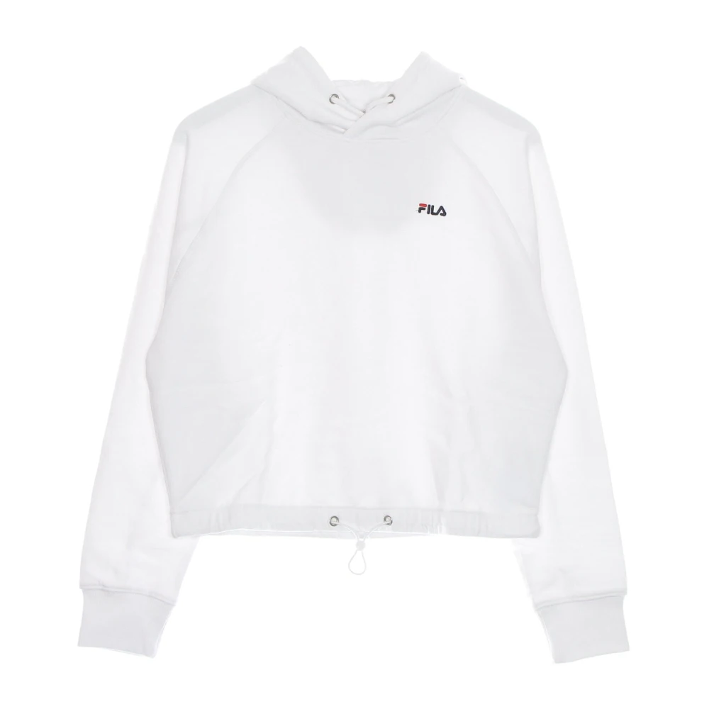 Fila Vit Cropped Hoodie med Dragsko White, Dam