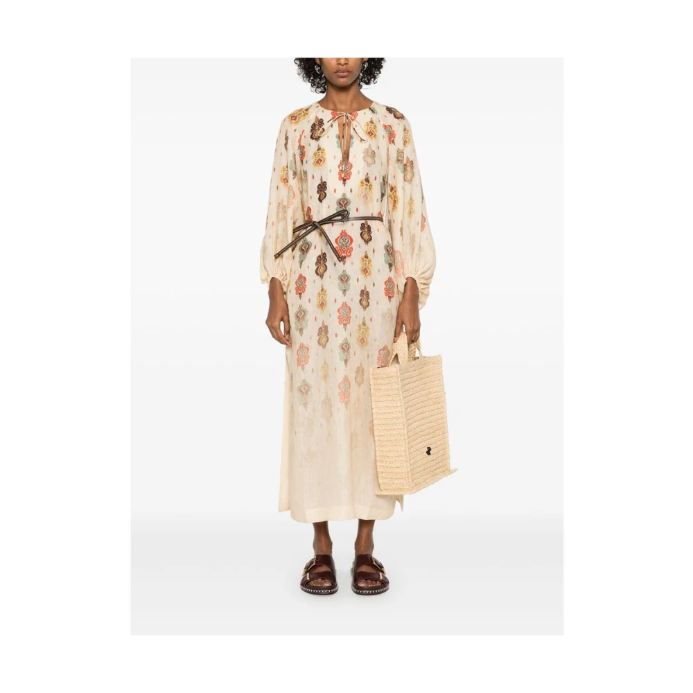 Zimmermann Beige Geriemde Jurk Mode Multicolor Dames