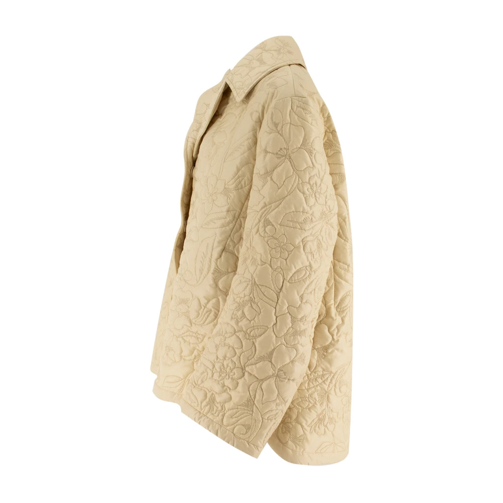 Ermanno Scervino Bloemen Quilted Asymmetrische Jas Beige Dames