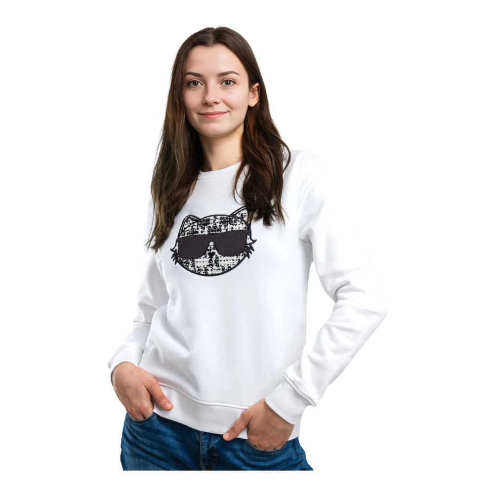 Karl Lagerfeld Witte Organische Katoenen Sweater White Dames