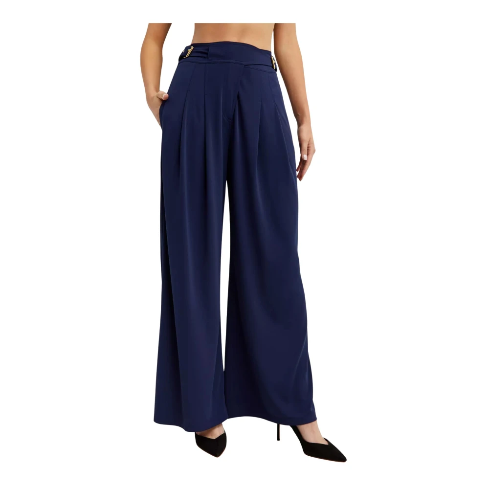Ralph Lauren Donkerblauwe Wide Leg Broek Blue Dames