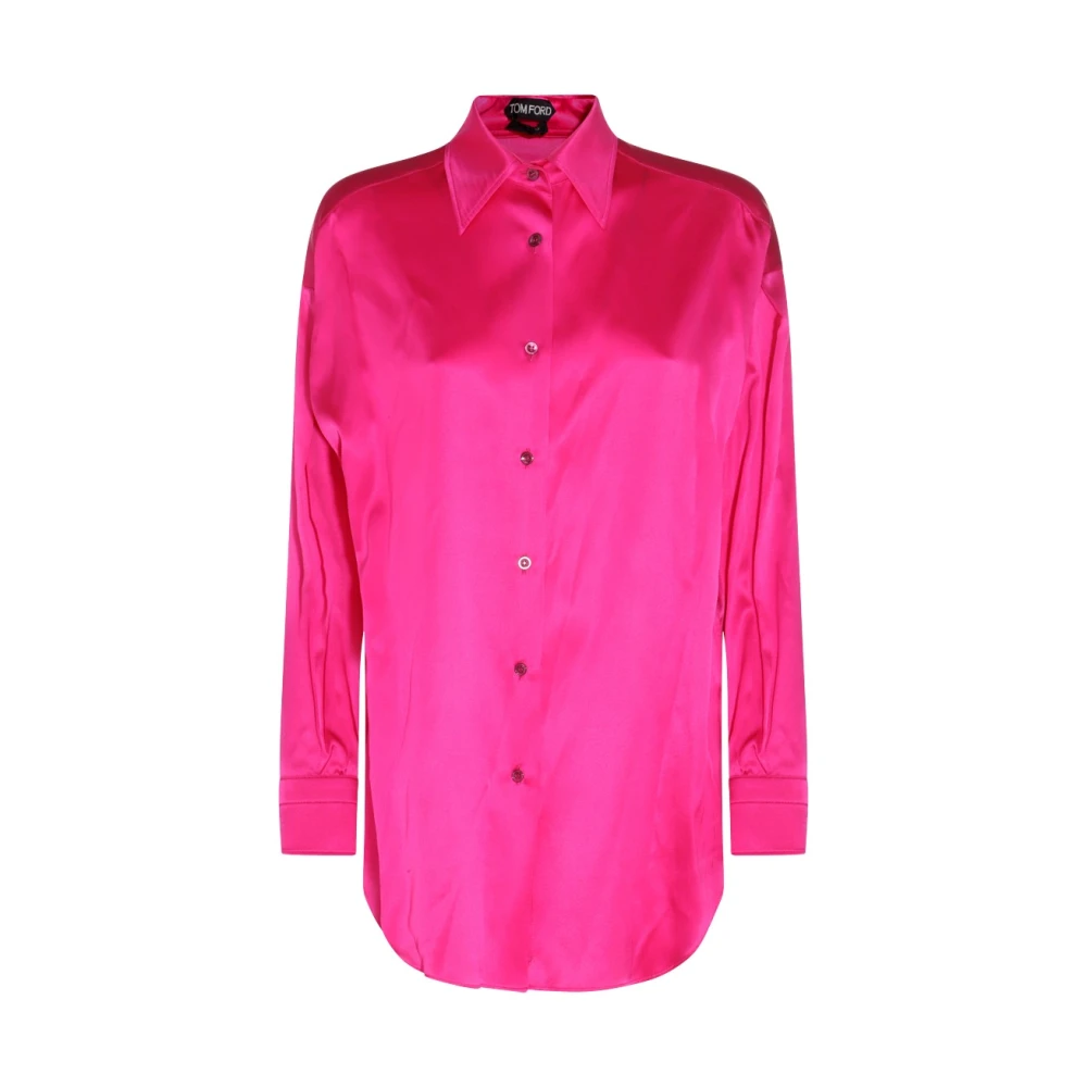 Tom Ford Hot Pink Zijdeblend Overhemd Pink Dames