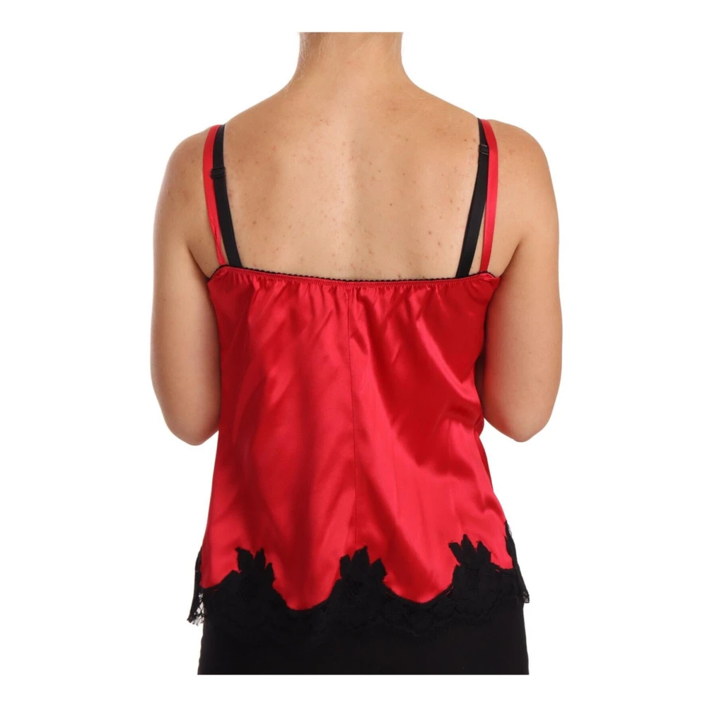 Dolce & Gabbana Rode Zijden Kant Camisole Red Dames
