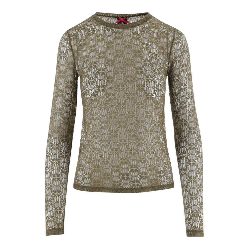 Pinko , Round-Neck Knitwear, Female, Green, S, Jumpers