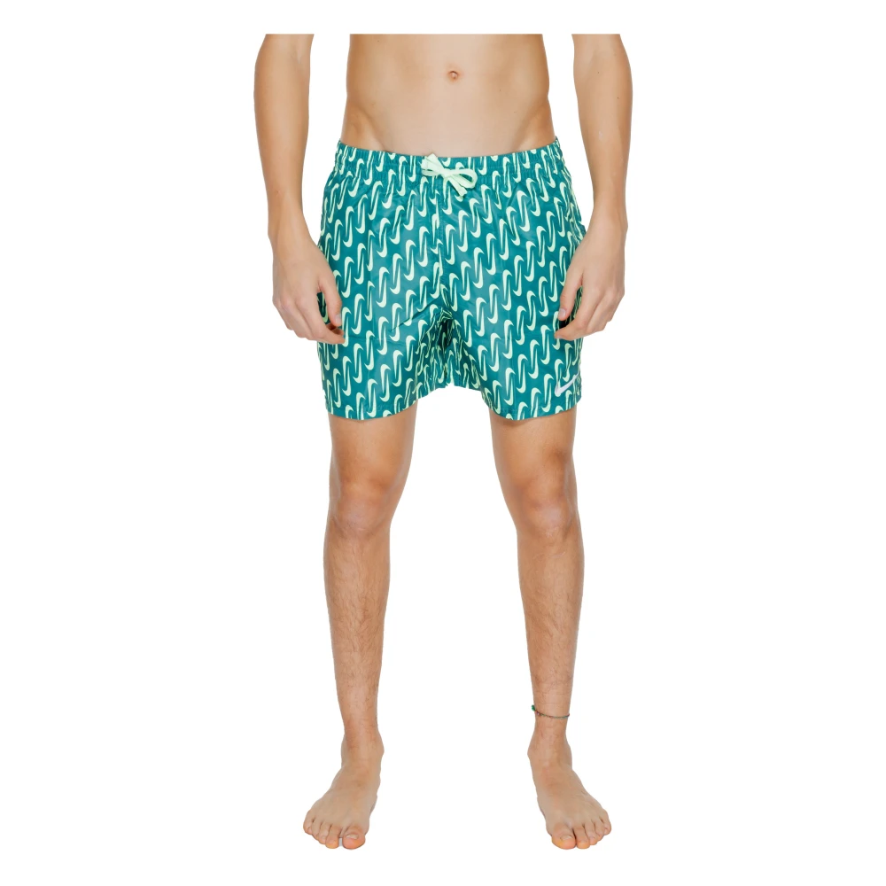 Nike Geometrische Groene Zwemkleding met Veters Multicolor Heren
