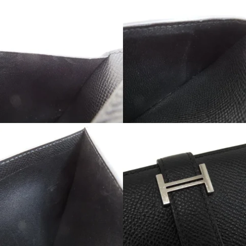 Hermès Vintage Pre-owned Leather wallets Black Dames