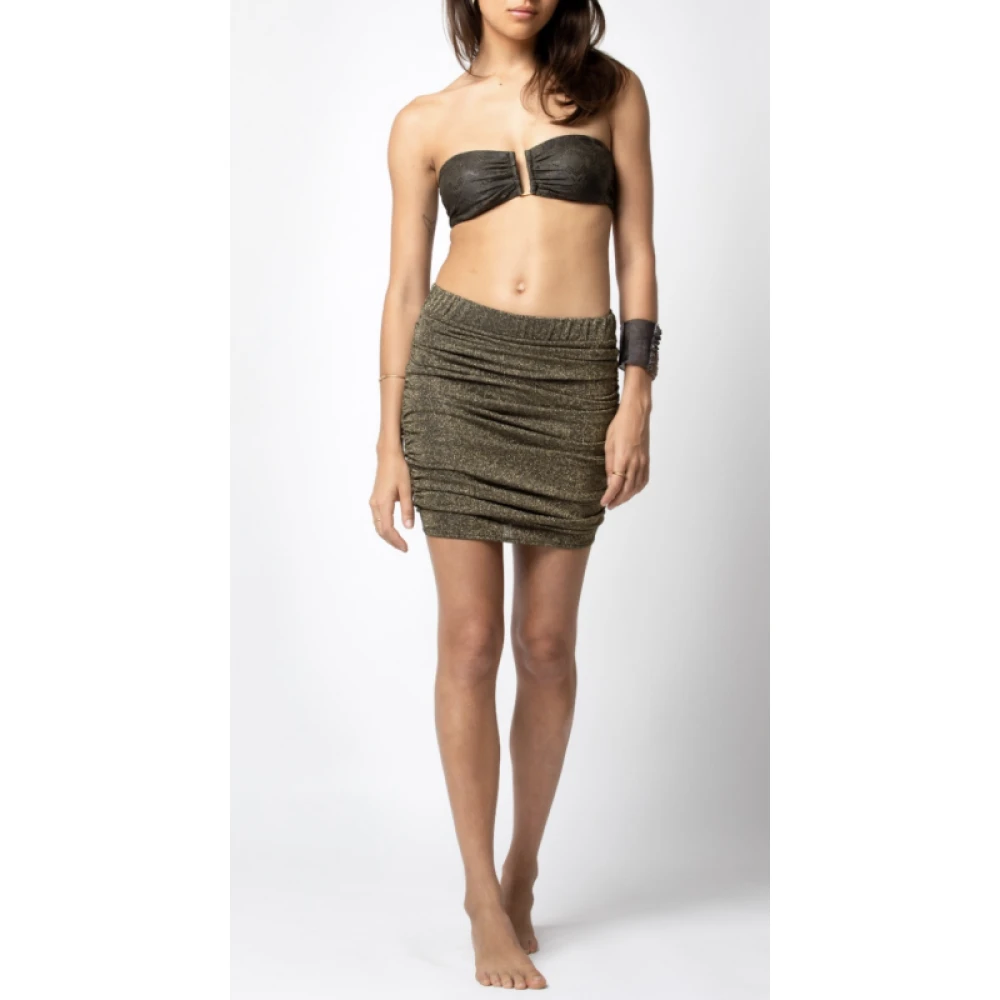 Beliza Korte rok met Lurex-details Green Dames